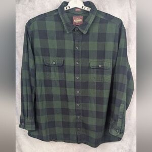 Alesbury Size 3XL Flannel Hunter Green/Black Heavyweight Button Down Shirt